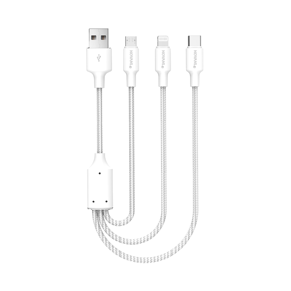 NOVANL SpeedCharge Kabel 1.5M USB-A naar 3-in-1 Kabel 12W