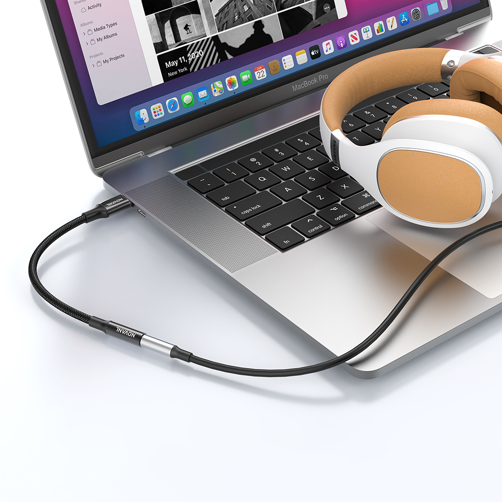 NOVANL SoundFusion AUX-ingang naar USB-C Kabel (12CM)