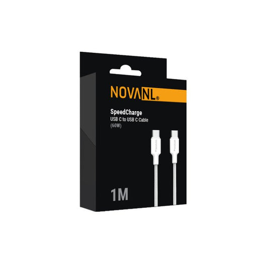 <b>NOVANL SpeedCharge 1M</b><br><br>USB C naar USB C Kabel 60W