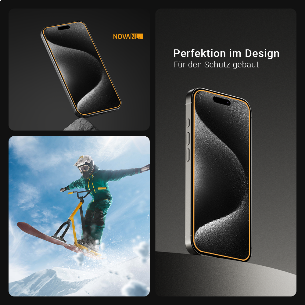 NOVANL 3-Pack Screen Protectors voor iPhone 16 Pro Max met Installatiekit