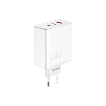 NOVANL ProCharge Ultra 65W GaN 2xUSB-C & USB-A (Drievoudige Poort) Adapter