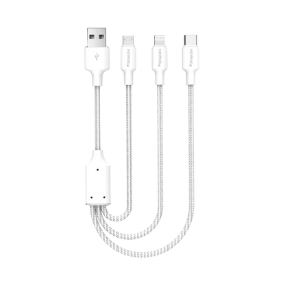 NOVANL SpeedCharge Kabel 1.5M USB-A naar 3-in-1 Kabel 12W