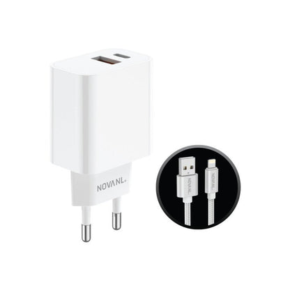 NOVANL ProCharge 20W Adapter met SpeedCharge USB-A naar 8-Pin Kabel