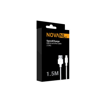 NOVANL SpeedCharge 1.5M USB-A naar 8-Pin Kabel 12W