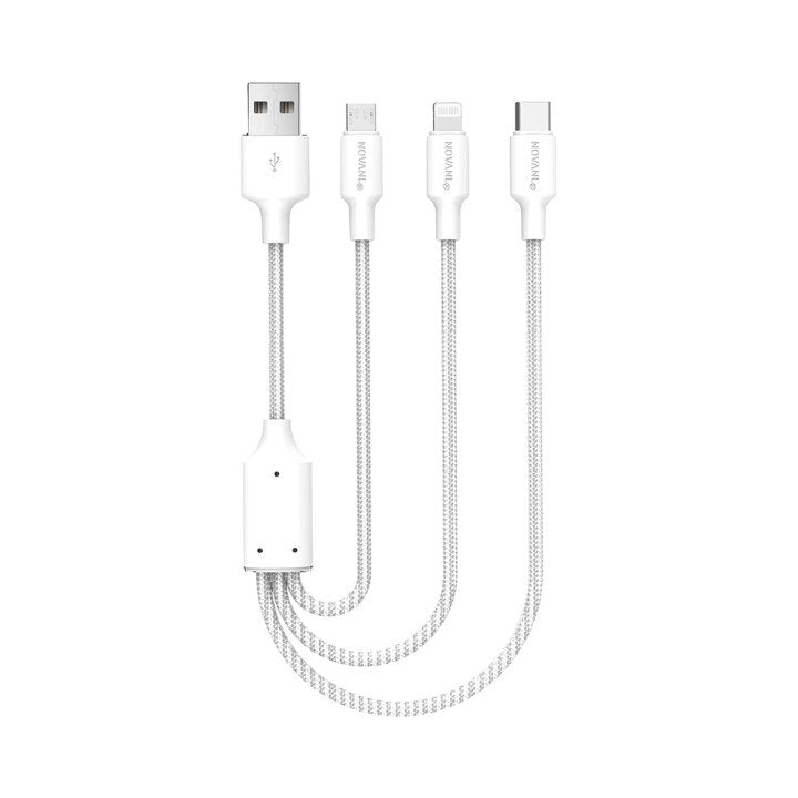 NOVANL SpeedCharge Kabel 1.5M USB-A naar 3-in-1 Kabel 12W