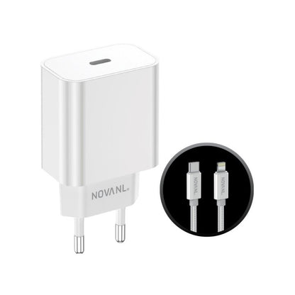 NOVANL ProCharge 20W Adapter met SpeedCharge USB-C naar 8-Pin Kabel