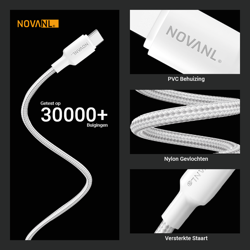 NOVANL SpeedCharge USB-C naar USB-C Kabel 60W